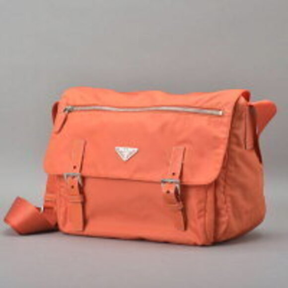 Prada Handbags - Prada shoulder bag messenger orange Tessuto nylon leather